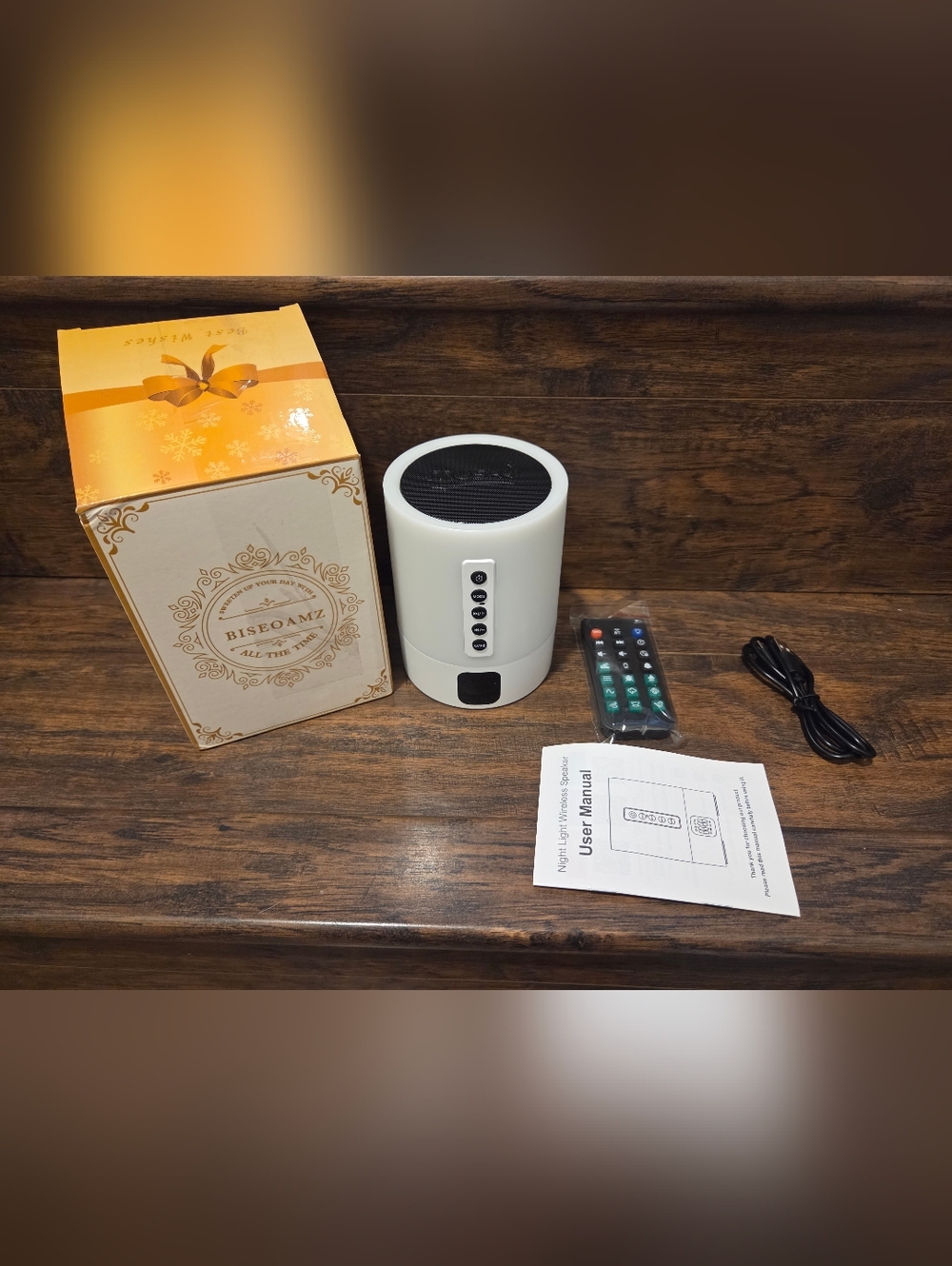 Biseoamz Alarm Clock Bluetooth Speaker, Night Light White Noise Machine Touch...